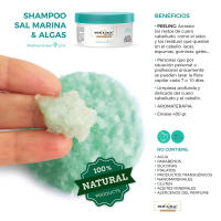 Voltage Shampoo Sal Marina & Algas 400 Gr. / Champú Profesional Detox Capilar / Limpieza Intensiva y Efecto Purificante / Con Sal Marina y Algas Remineralizantes / Para Cabello con Residuos. - details 1