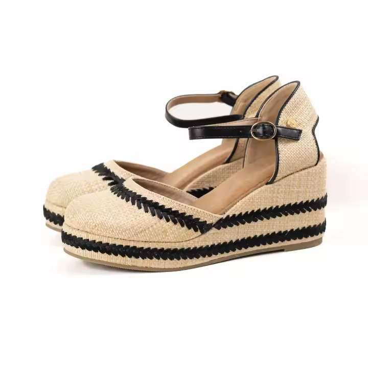 Alpargatas de cuña de espartos con plataforma con pulsera ajustable y diseño trenzado, ideales para un look boho chic en verano  cómodo, fresco y versátil, perfecto para cualquier ocasión Mynzi - 1