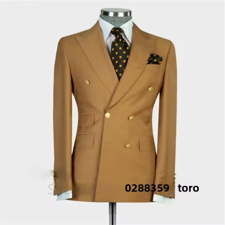 Chaqueta De Traje Para Hombre Calidad Superior Estilo Británico Tamaño XS-5XL Slim Fit Solo Chaqueta De Boda Fiesta Casuál Cierre Doble - 1