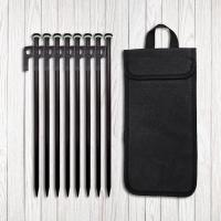 Juego De 4/8 Piezas De Clavos De Luz Nocturna Para Tienda De Campaña Extensos Y Fortalecidos Anti-Viento Para Fijación De Canopy De Acero - details 2