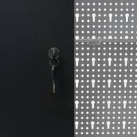 vidaXL Armario de herramientas de pared industrial metal gris y negro - details 6