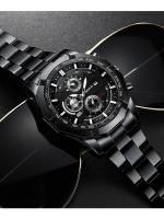 Reloj De Cuarzo De Moda Con Dial Mixto De Tres Ojos Y Correa De Acero Para Negocios Estilo Casual Sin Resistencia Al Agua - details 5