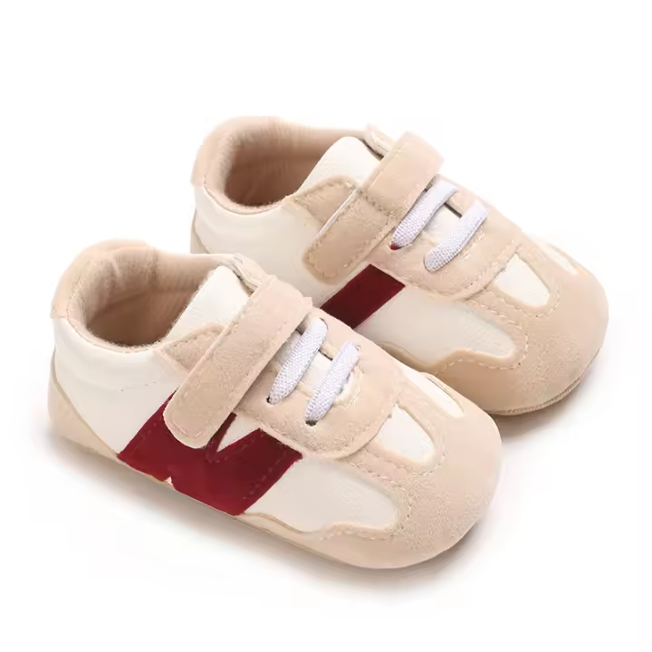 Zapatos Deportivos Casuales Para Bebés 0-18 Meses Antideslizantes Suela De Goma Bloque De Colores Moda Primera Caminata - 1