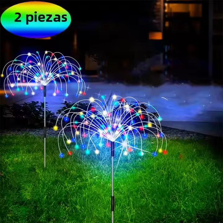 Lámpara De Jardín Solar Con Efecto De Encaje De Diente De León Y Explosiones De Fuego Para Decoración De Patio Exterior Y Paisaje Luz De Camino Solar Autocontenida LED Contemporánea IP65 - 1