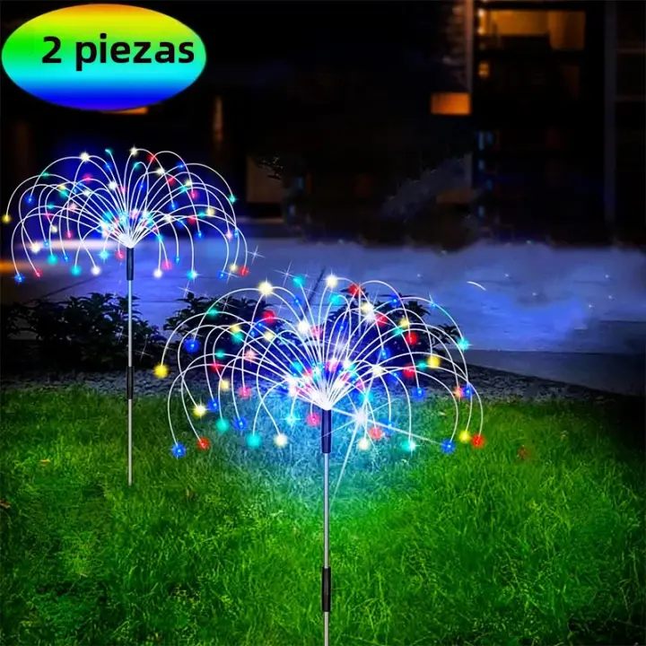 Lámpara De Jardín Solar Con Efecto De Encaje De Diente De León Y Explosiones De Fuego Para Decoración De Patio Exterior Y Paisaje Luz De Camino Solar Autocontenida LED Contemporánea IP65 - 1