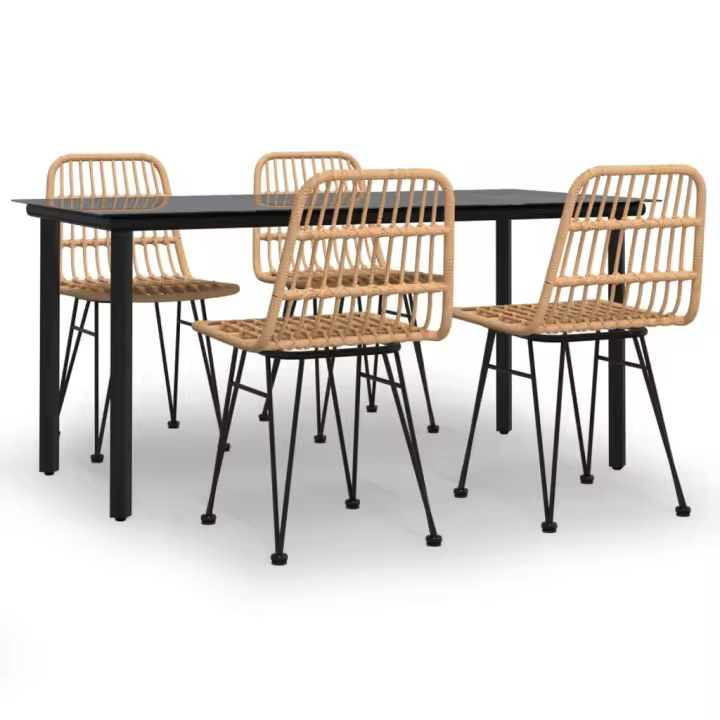 vidaXL Juego de comedor de jardín 5 piezas ratán sintético - 1
