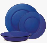 Duralex - Vajilla completa 12 Piezas de Vidrio Templado Azul Marino, Incluye 4 Platos Llanos de (23,5 cm), 4 Platos Hondos de (19,5 cm) y 4 Platos de Postre de (19 cm)  Diseño clásico Calidad de confianza - details 2