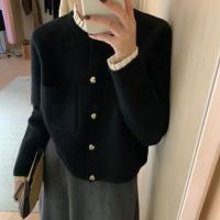 Nueva Chaqueta De Punto Con Bordado De Encaje Y Botones De Corazón Francés Suave Y Elástica De Poliéster Para Mujer - details 5