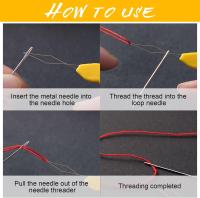 0 piezas aguja Threaders Alambre de latón calabaza en forma de aguja de plástico hilo fácil de insertar agujas de coser a mano (colores al azar) - details 1