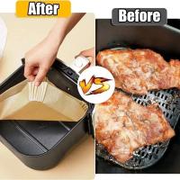 50Pcs Papel Especial Para Air Fryer Redondo De Silicona No Adhiere Papel De Grasa Desechable Para Hornear Y Cocinar - details 5
