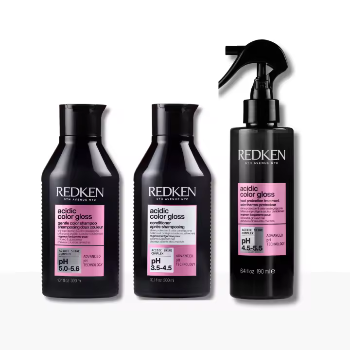 Redken | Cofre Acidic Color Gloss con champú 300ml, acondicionador 300ml y tratamiento sin aclarado en spray 190ml para cabello sin brillo - 1