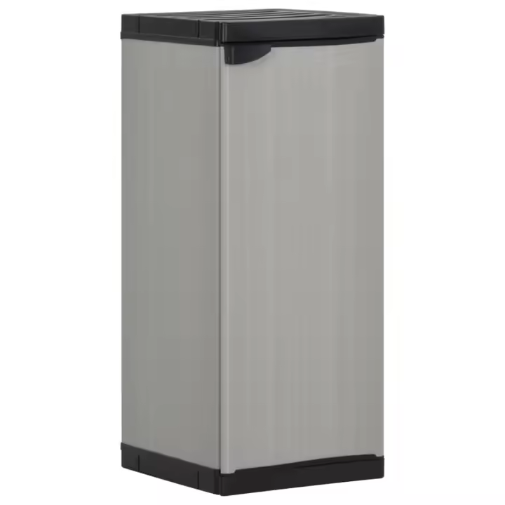 vidaXL Armario de jardín con 1 estante gris y negro 35x40x85 cm - 1