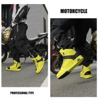 Botas De Motocicleta Para Mujer En Cuero Negro Resistente Al Agua Con Cordones Rápidos Botines De Motocross Para Hombres - details 30