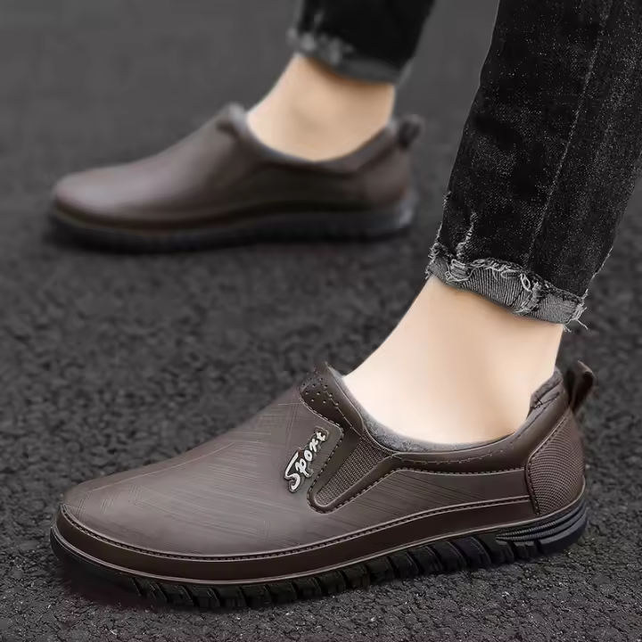 Botas De Lluvia Para Hombre Impermeables Antideslizantes De Goma Botas De Ankle Para Invierno Mocasines De Agua Con Cierre SLIP-ON - 1