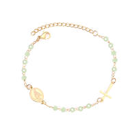 LUXUKISSKIDS Pulsera De Cristianismo Multicolor Con Deseos De Enamel Y Cruz En Acero Inoxidable Cadena De Enlace Joyería De Oración Para Niños Y Niñas - details 3