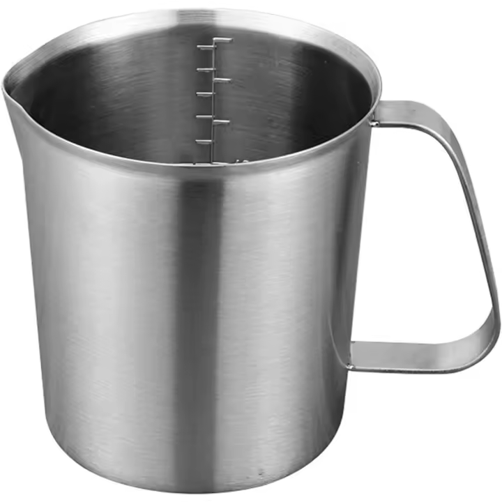Jarra medidora de acero inoxidable para espumar leche (500 ml, 1000 ml y 2000 ml) con escala (tamaño: 500 ml) - 1