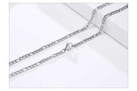 Collar De Cadena Figaro Simplicidad Vnox Para Hombres Y Mujeres Acero Inoxidable Antialérgico Joyería Minimalista De Moda - details 5