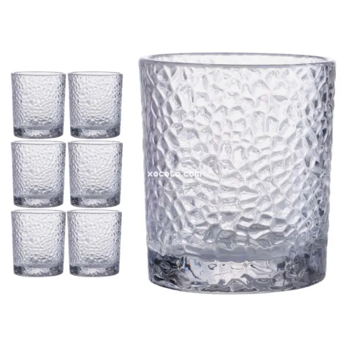 Set 6 Vasos "Iris White" 350cc Cristal de Alta Calidad, Vasos de Lujo Colección Iris, Duraderos, Aesthetics - xocoto - 1