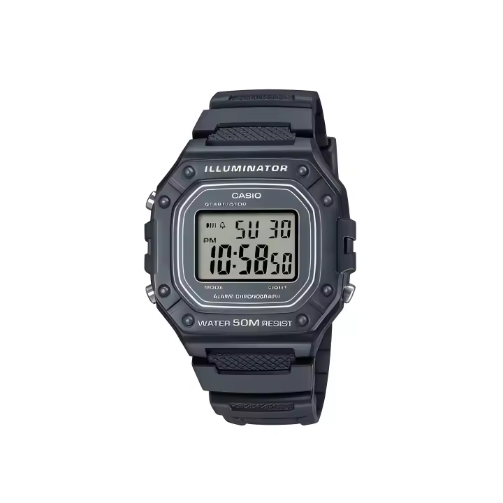 Reloj CASIO digital unisex W-218h-8av correa resina 50m water resist - alarma - luz - 1