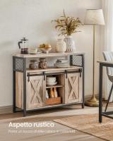 Armario de cocina, elegancia rústica para tus festines, diseño en madera marrón con puertas de correderas y paneles de malla, versátil y funcional, ¡descubre la calidez en cada rincón! - details 17