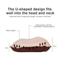 Almohada De Viaje Ergonómica Autoinflable Para Acampar Almohada De Cuello Protector Con Funda Portátil Almohada De Seda 19D TPU 30D Tejido - details 14