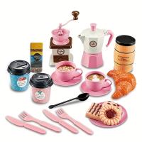 Juego De Juguetes Para Niños Y Niñas Máquina De Café Simulación Con Mesa De Postres Y Bebidas Té De La Tarde Set De Regalo Para Edades 3-12 Años - details 2