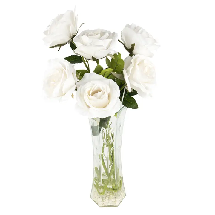 5pc Bellas Rosas Artificiales De Seda Para Decoración De Mesa Y Casas Regalo De San Valentín Decoración De Boda Y Aniversarios - 1