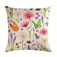 Fundas De Cojines De Flores Silvestres Botánicas 45x45cm Decoración De Hogar De Granja Para Porche Patio Sofá Fundas De Cojines De Poliéster 100% - details 4