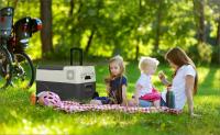 AREBOS Caja refrigerada 27 L con ruedas coche nevera APP congelador caja camping - details 0