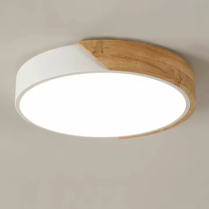 Luz de Techo LED Moderna de Madera 24W Ideal para Dormitorio, Baño, Cocina, Oficina - 1