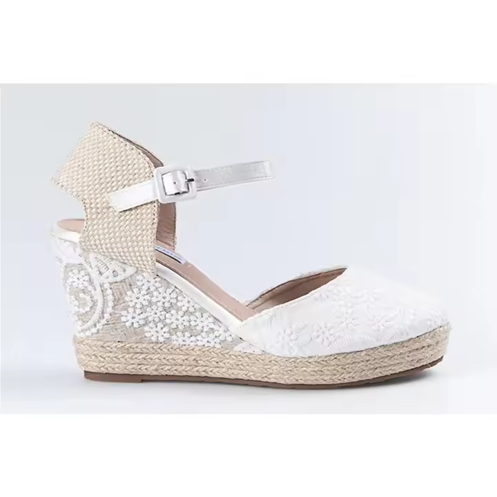 Sandalia Alpargata Novias  Mujer Mandarina Leticia - 1