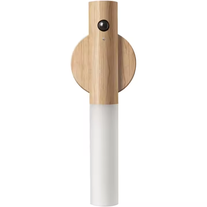 Luz nocturna con sensor de movimiento Schindora, luz de pared de madera para pasillo con sensor humano magnético, luz LED portátil recargable para dormitorio, pasillo y escalera - 1