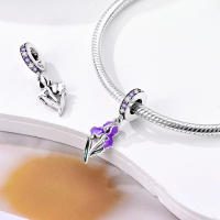 Encanto De Mariposa Morada Y Oso Serie Lindo Bolas De Plata De Ley 925 Para Pulsera Original De 3mm Joyería Para Mujer Regalo - details 19