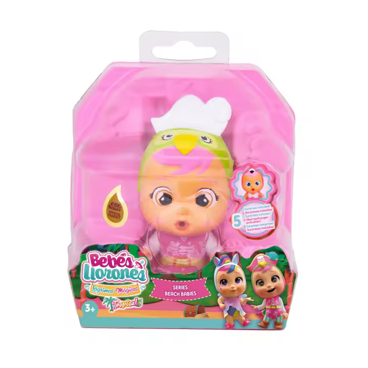 Bebés Llorones Lágrimas Mágicas Tropical Beach Babies Lora | Muñeca Coleccionable Que Llora lágrimas de Verdad con Bañador y 4 Accesorios - Juguete para niñas y niños +3 Años - 1