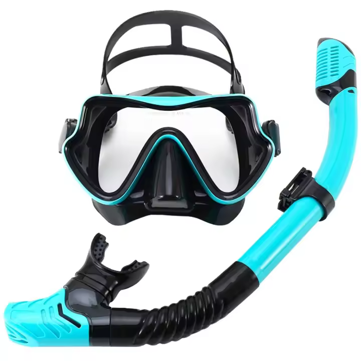 Máscara De Natación Y Esnórquel Profesional Para Adultos Con Vidrio Templado Set De Snorkeling Panorámico Para Entrenamiento De Natación - 1