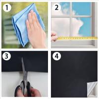 Cortina Portátil Para Viajes Negro Con Efecto De Blackout Temporal Para Sala De Estar Ventana Sin Perforaciones De Tela Negra - details 5