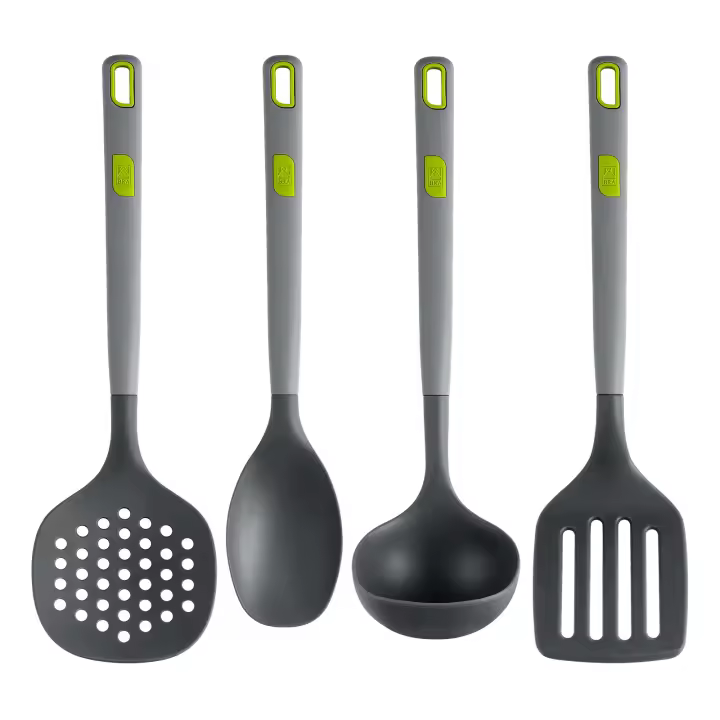 BRA Life - Juego de 4 Utensilios Cocina de Silicona con Mango de Nylon de Materiales Reciclados - 1