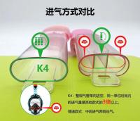 Máscara de snorkel antivaho de un solo tubo, completamente seca, con tres tesoros, gafas de natación de silicona de cara completa, máscara de buceo para adultos - details 4