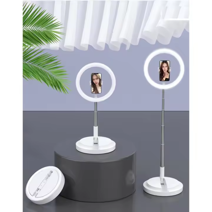 Aro De Luz con Tripode Plegable, Anillo De Luz LED 11.4'' para Movil con 3 Efectos de Iluminación y 10 Brillo Ajustable, Se Pueden Usar para Disparos TikTok/Twich Live etc. - 1