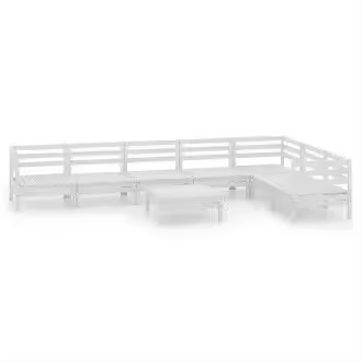 VIDAXL 3083020 pack mobiliario de 8 piezas para jardín fabricadas en madera de pino maciza con acabado en color blanco vida xl - 1
