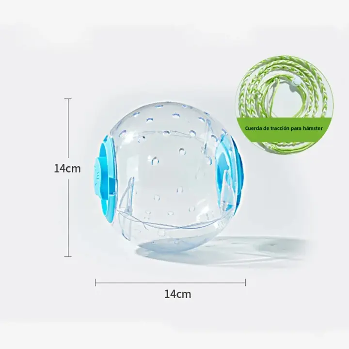 Bola De Ejercicio Para Hamsters Transparente Rueda De Correr Con Cuerda De Tracción Para Pequeños Animales De Compañía Suministros De Mascotas 14cm/18cm - 1