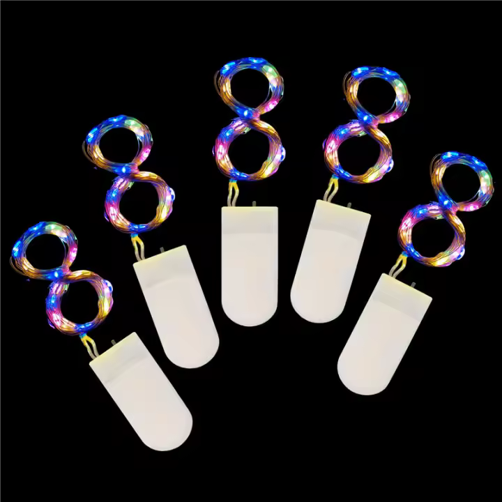 Cuerda De Luces LED De Cobre 5pcs 2m Para Decoración De Navidad Y Bodas DIY Inalámbricas Impermeables Para Árbol De Navidad Y Fiesta - 1