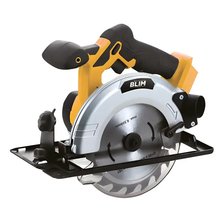 Blim Sierra Circular a Bateria 20V 4Ah 165mm - Velocidad 4000rpm - Base de Aluminio - Guía de 1 Pieza - Agarre Ergonómico - Luz LED - 1