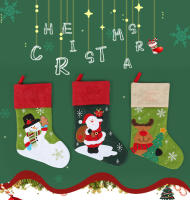 Gruesas Medias De Navidad Coloridas Con Bordado De Santa Claus Bolsas De Regalo De Navidad Decoraciones Colgantes - details 0