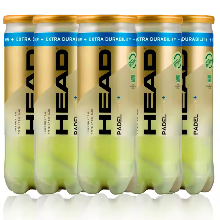 Head Padel PRO S + (2024) - Lote Pack 5 Botes, 15 Pelotas Padel, Profesionales, Super Veloces, Homologadas, Máxima Calidad, Rendimiento - 1