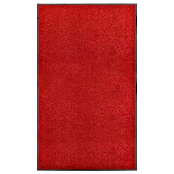vidaXL Felpudo lavable rojo 90x150 cm - 1