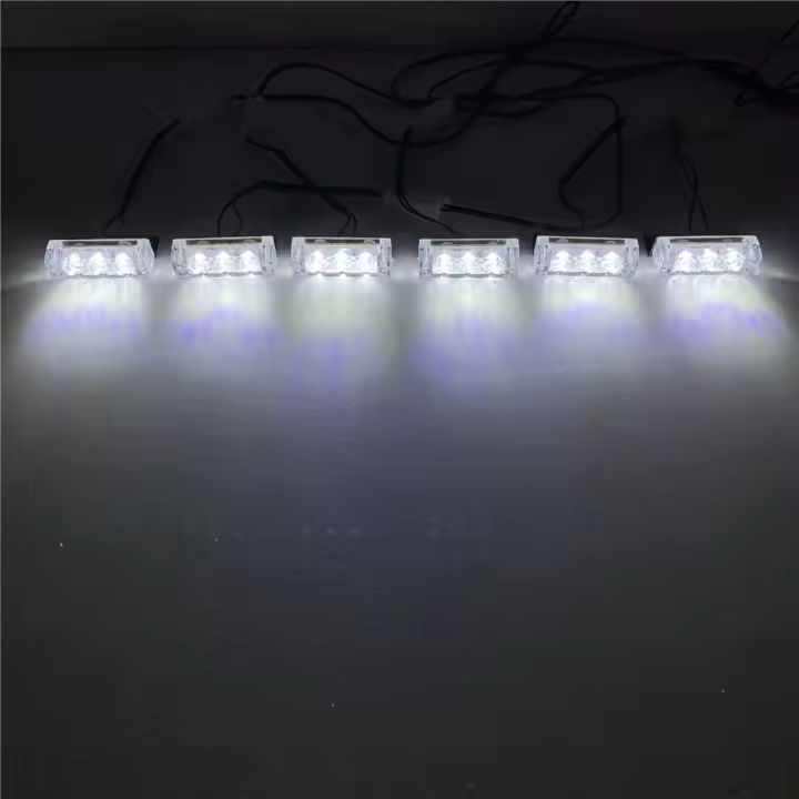 Luz De Advertencia Estroboscópica Para Coche 6x3 LED Rojo Azul Amarillo 12V Antena Frontal De Emergencia Para Policía Y Bomberos - 1