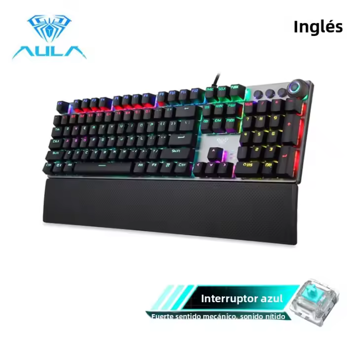Teclado Mecánico AULA F2088 Gaming Con Retroiluminación Mixta 104 Teclas Brown Blue Switch Para PC Y Portátil Sin Batería - 1