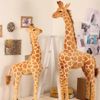 Gran Peluche De Giraffa Real Vida Juguete De Peluche De Animal Suave Para Decoración De Habitación Regalo De Cumpleaños Para Niños - details 7