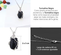 Colgante Turmalina Negra En bruto 100% Natural Genuina Sin Pulir Piedra Natural Mineral Cristal Curativo Meditación - details 2